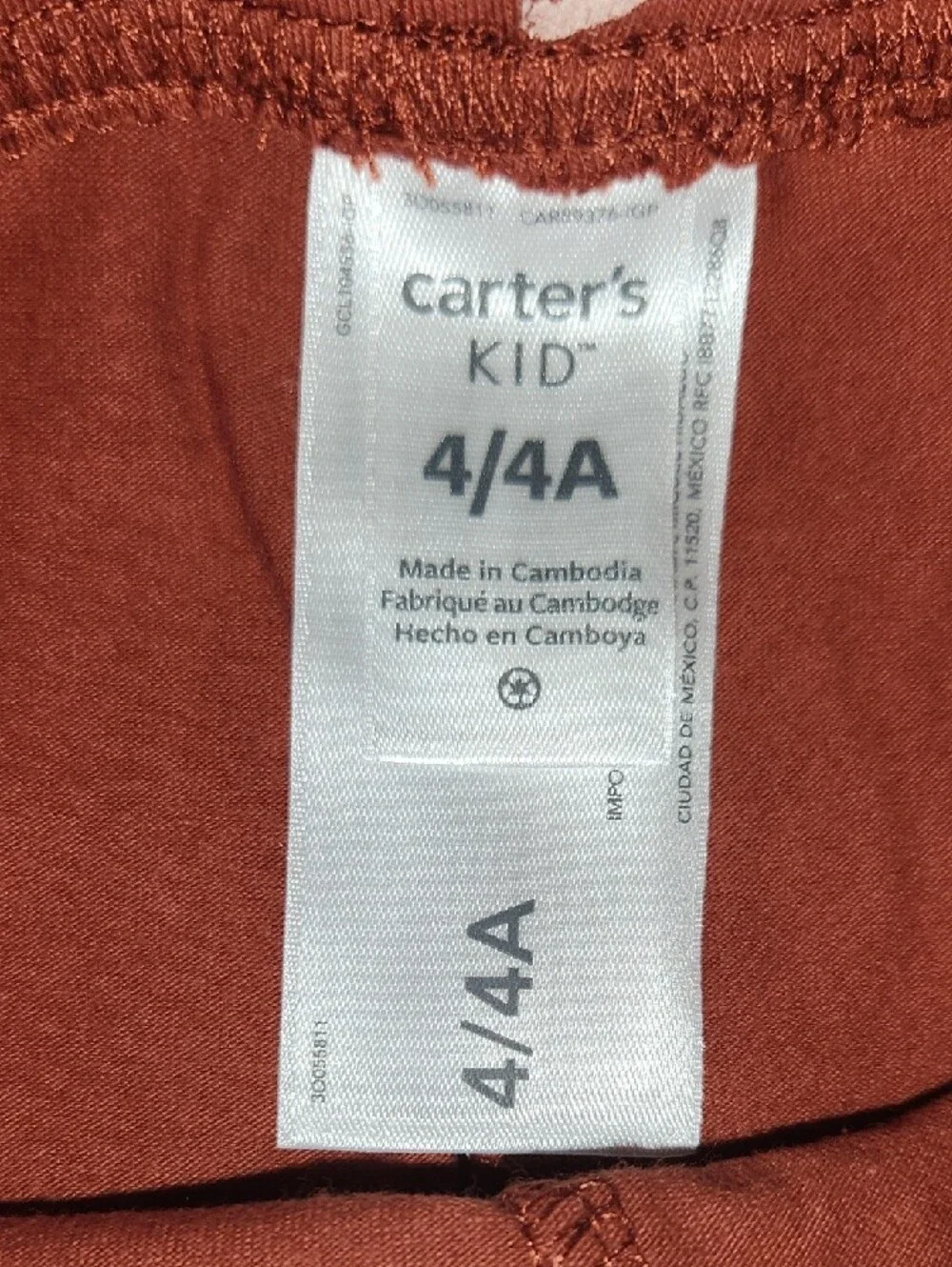 NWT Carter's Kids Rust Heart Print Leggings